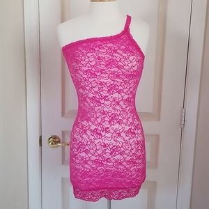 Victoria Secret fuschia lace chemise nwot